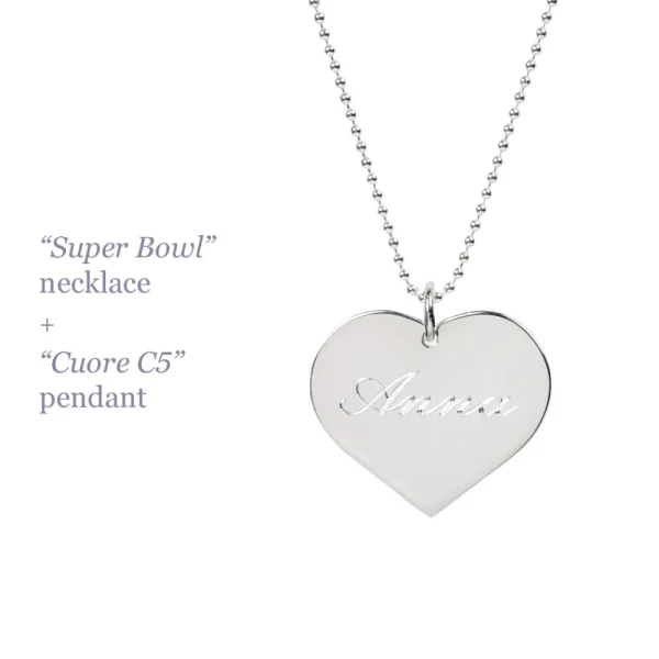 Outlet Cuore C5. Silver Pendant Pendants | Customized Products